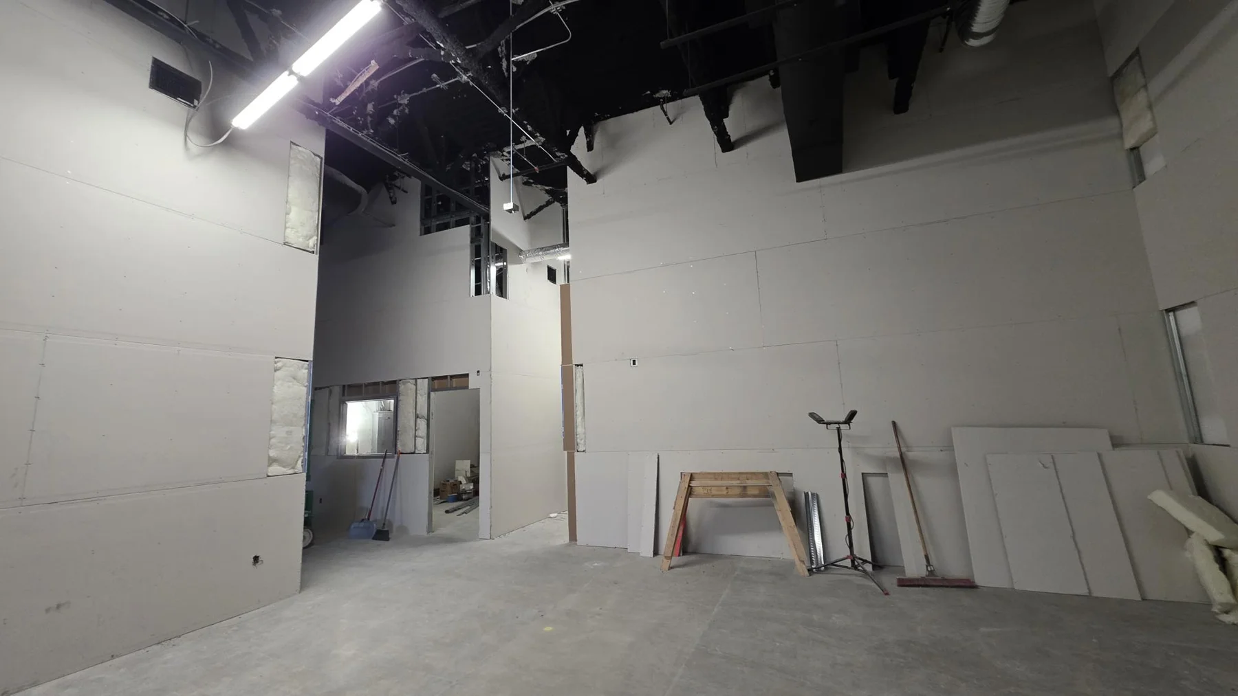 Interior openings during construction at Club Champion in Surrey